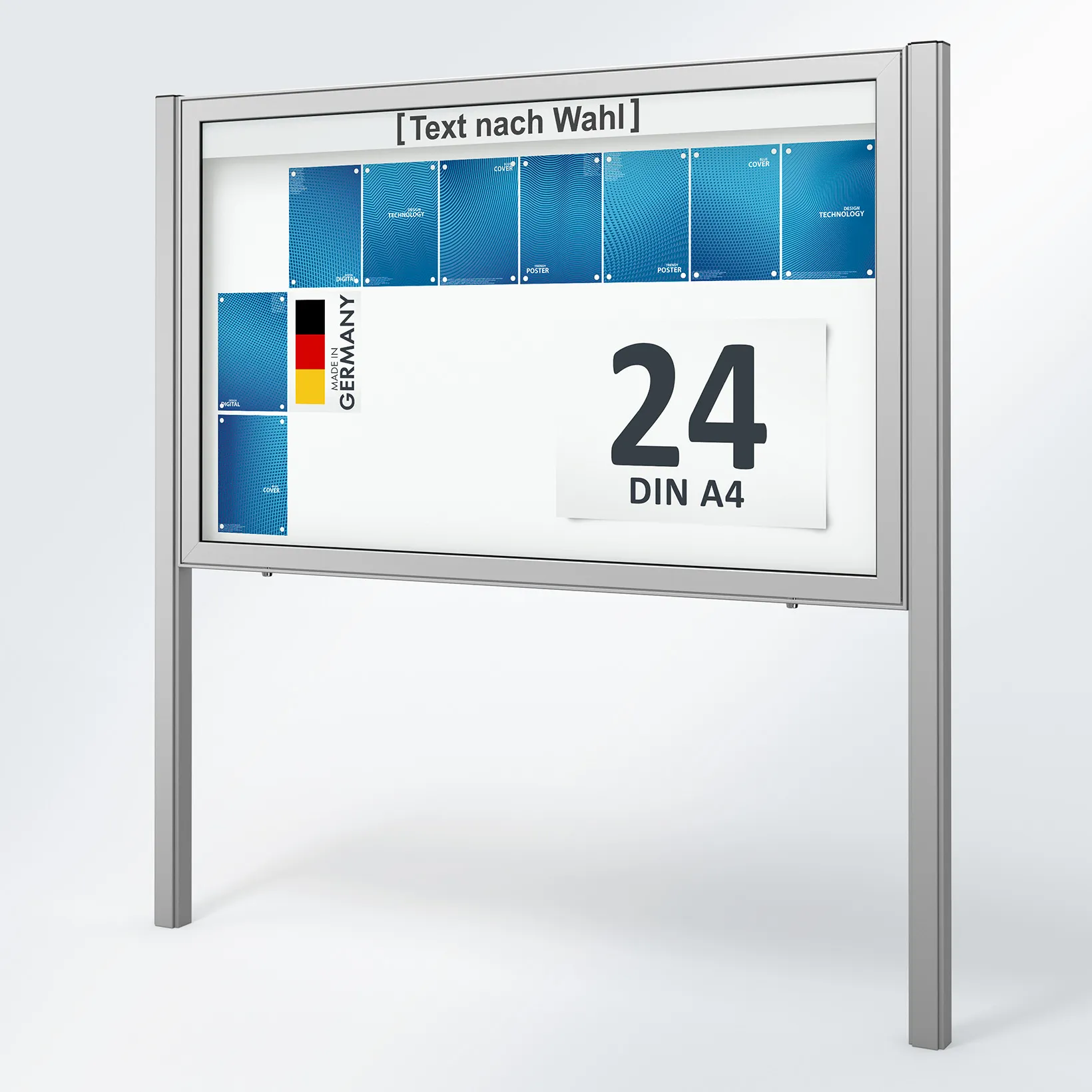 24 x DIN A4 Schaukasten Planus - mit Standbeinen