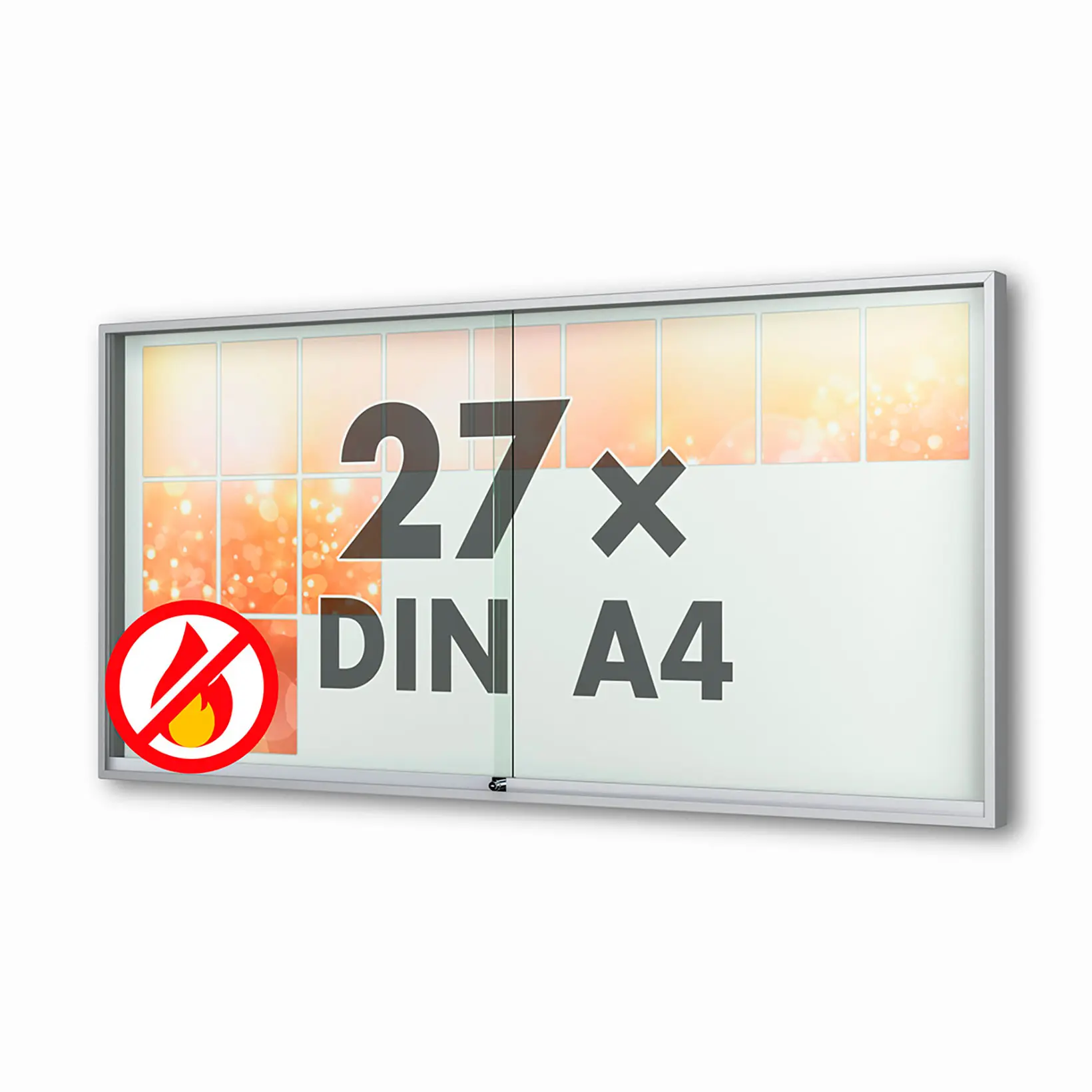 27 x DIN A4 Schaukasten Fortis mit Schiebetüren - 80 mm Bautiefe